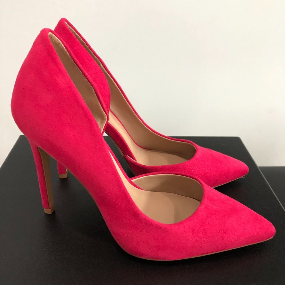 Hot Pink Suede Pumps